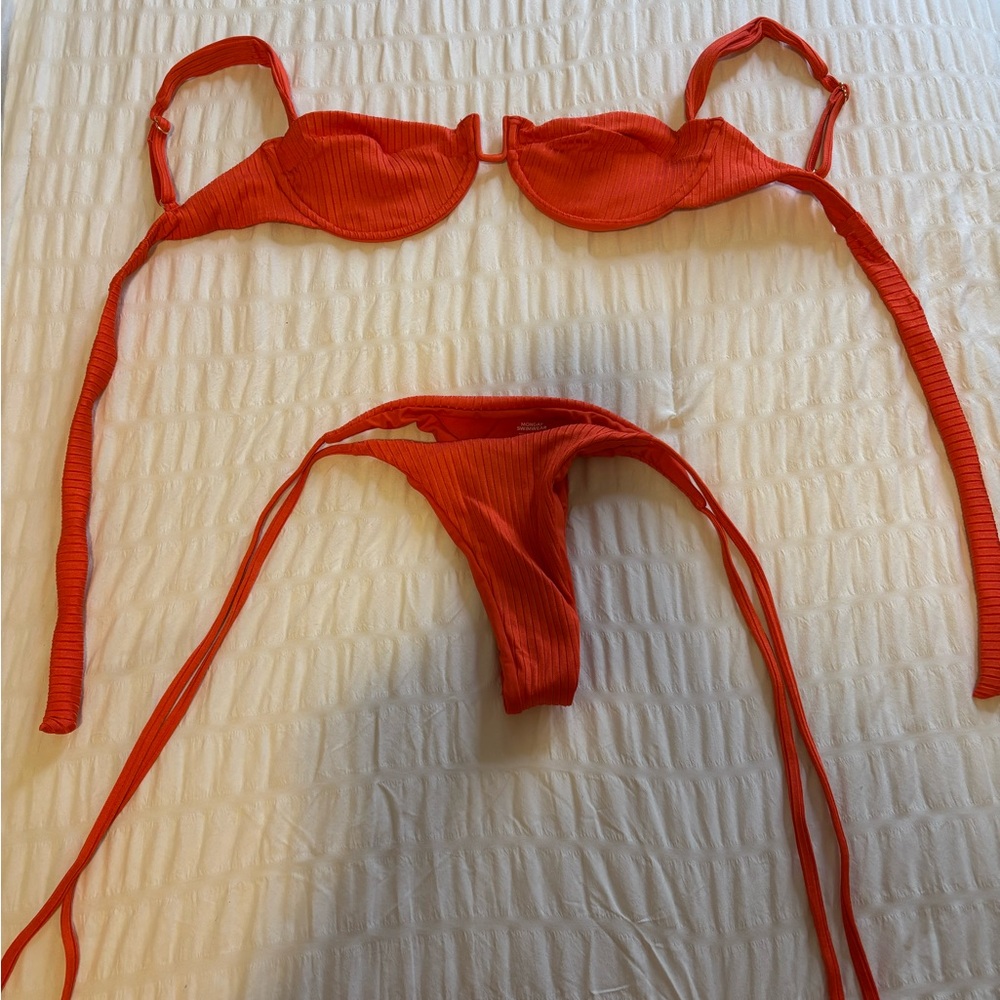 Monday Swimwear Papaya Wide Rip Bikini Set